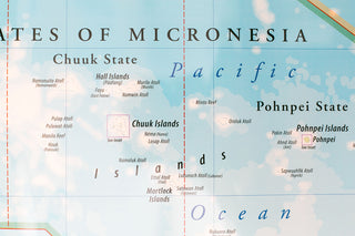 Pacific & Micronesia Map Spring Roller-Combo