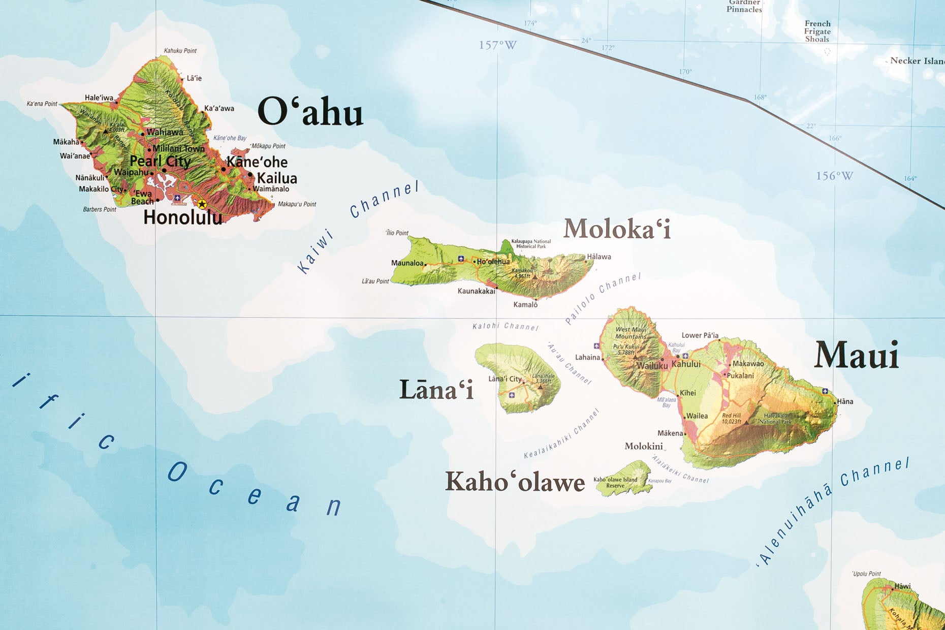State of Hawaiʻi Wall Map (Flat)